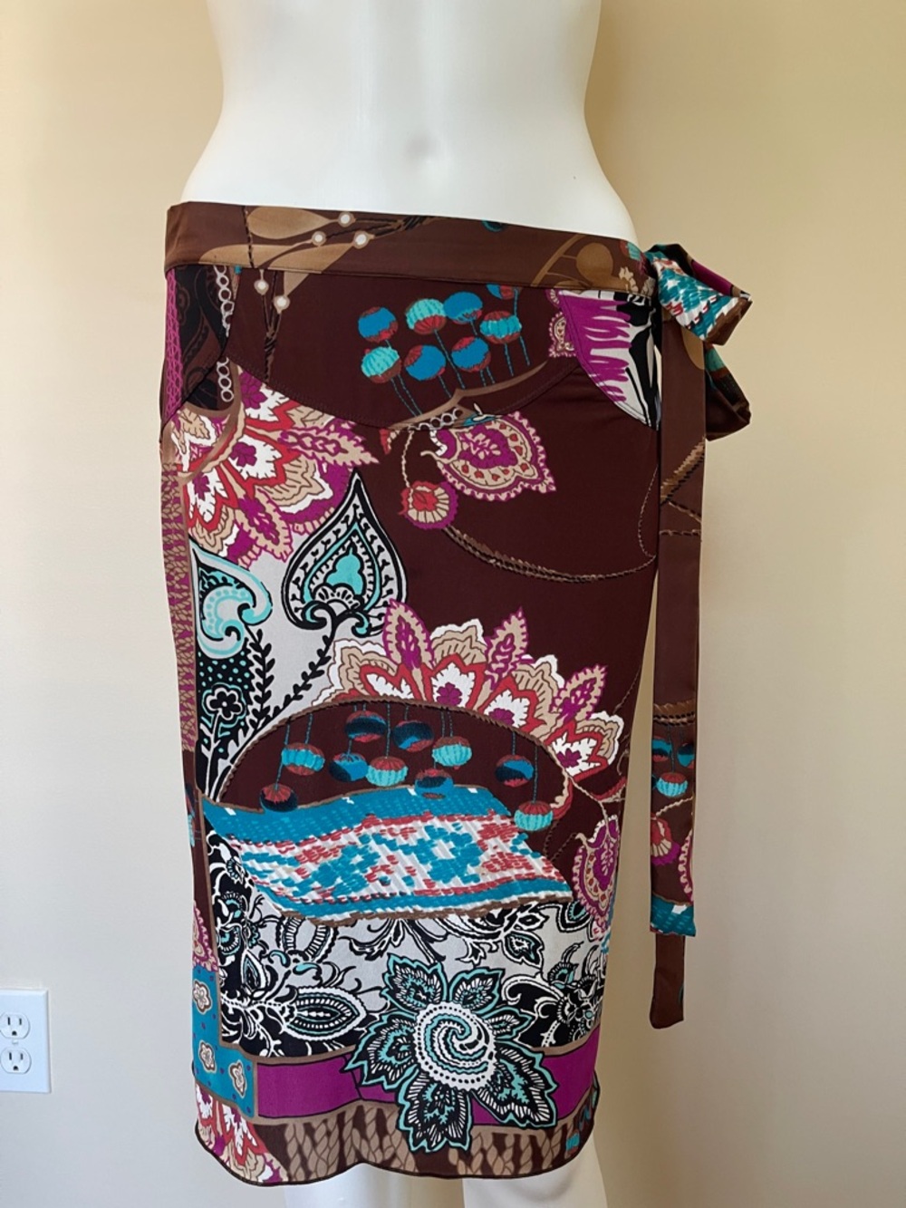 Brown Floral Print Tie-Waist two piece Dress - Picture 13 of 16